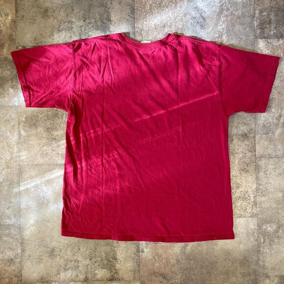 gildan vintage red hollywood california grunge graphic t shirt size large - Picture 6 of 6